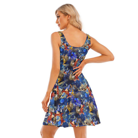 Enchanted Broom Magic - Women's Sleeveless Pocket Skater Dress