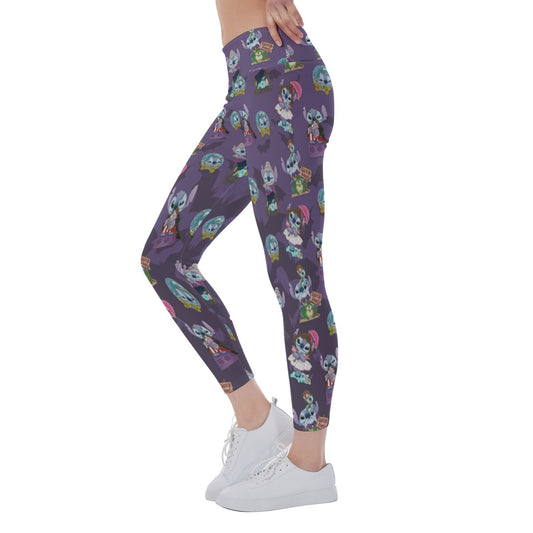 Haunted Alien Portraits - Women's Yoga Leggings