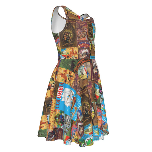 Vintage Frontier Ride Posters- Kid's Sleeveless Skater Dress