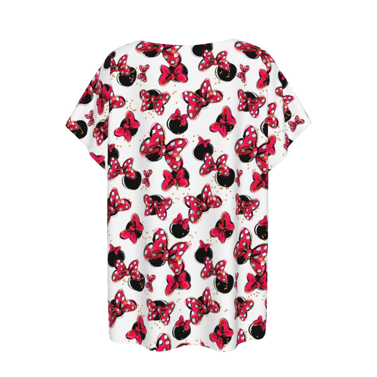 Polka Dot Bows & Mouse Ears - Women’s Relaxed Fit Scoop Tee