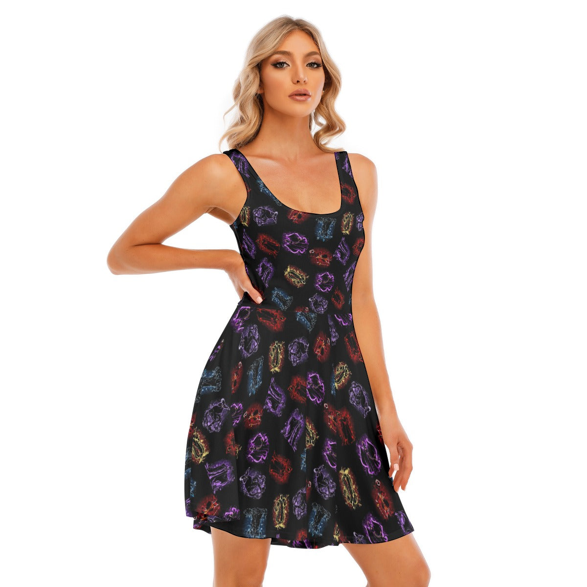 Villain Silhouettes Sparkle - Women's Sleeveless Pocket Skater Dress