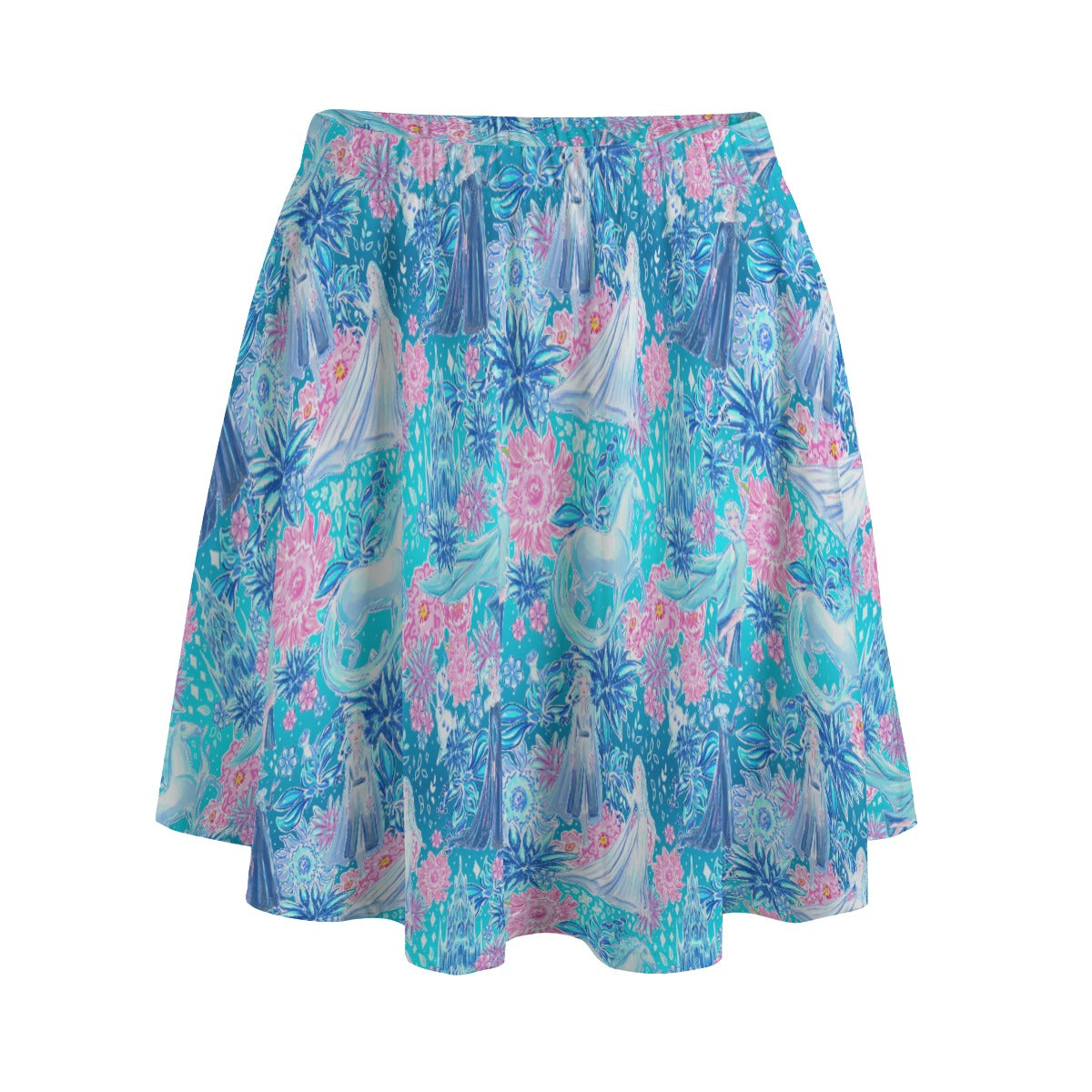 Ice Queen Frosted Florals - Women's Pocket Skater Skirt