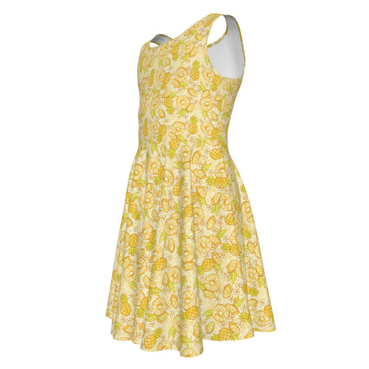 Summer Fruits - Pineapple - Kid's Sleeveless Skater Dress