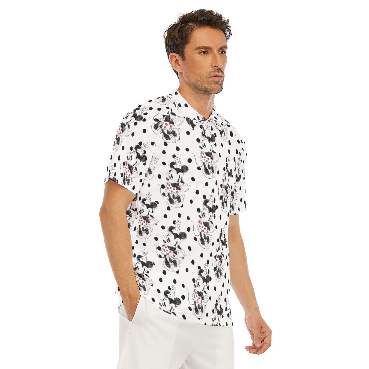 Sketch of Polka Dot Mouse - Men's Polo Shirt