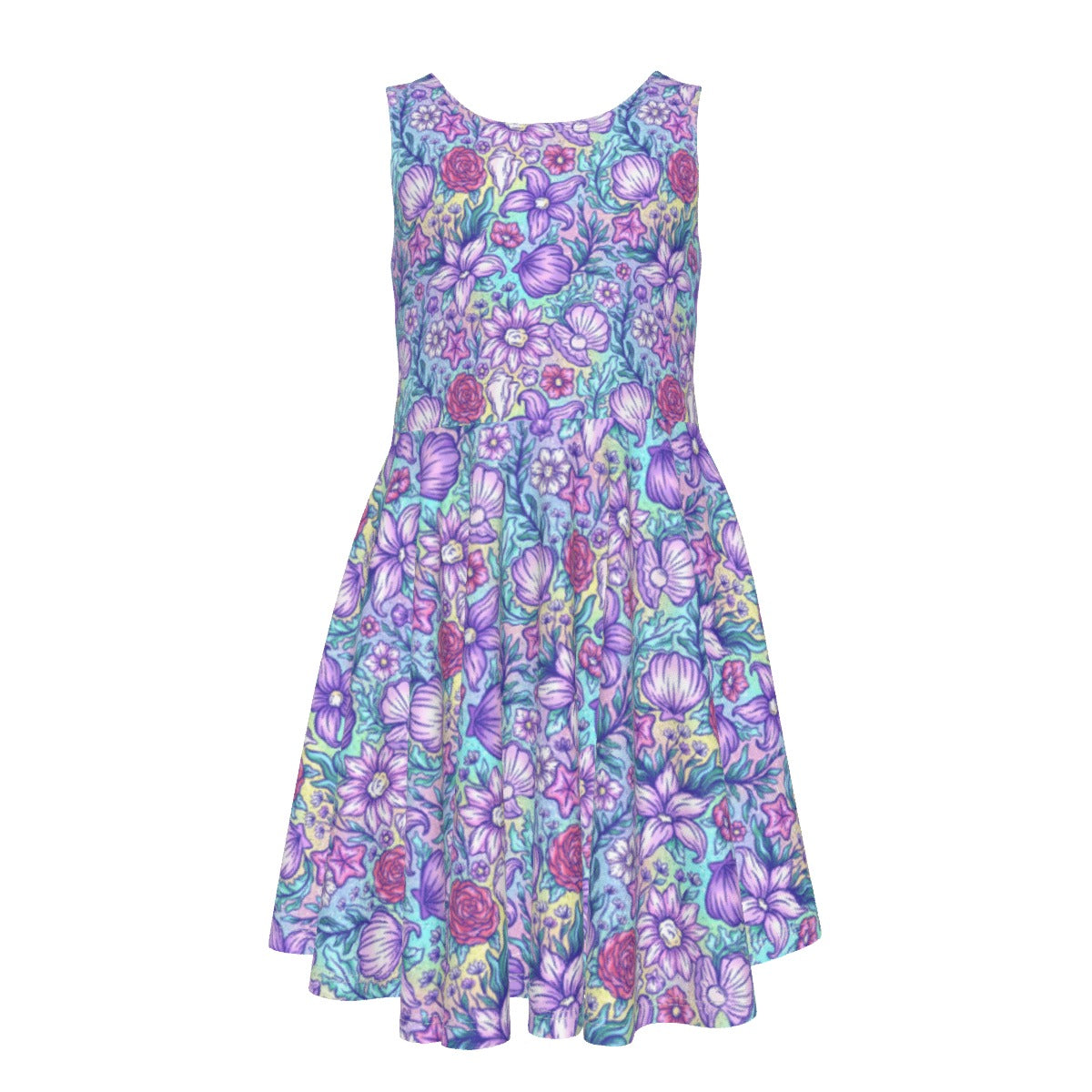 Fairytale Florals – Mermaid Princess - Kid's Sleeveless Skater Dress