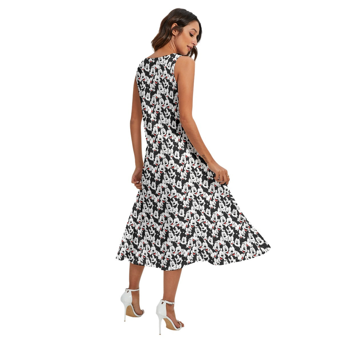 Many Faces of Classic Mouse - Women’s Diagonal Pocket Midi Dress