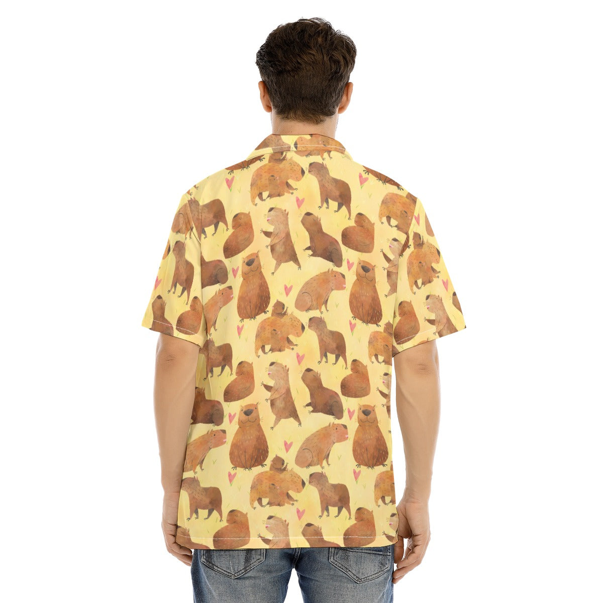 Capybara Love - Men's Hawaiian Button Up Shirt