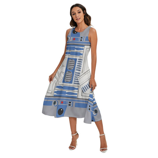 Little Blue Droid - Women’s Diagonal Pocket Midi Dress