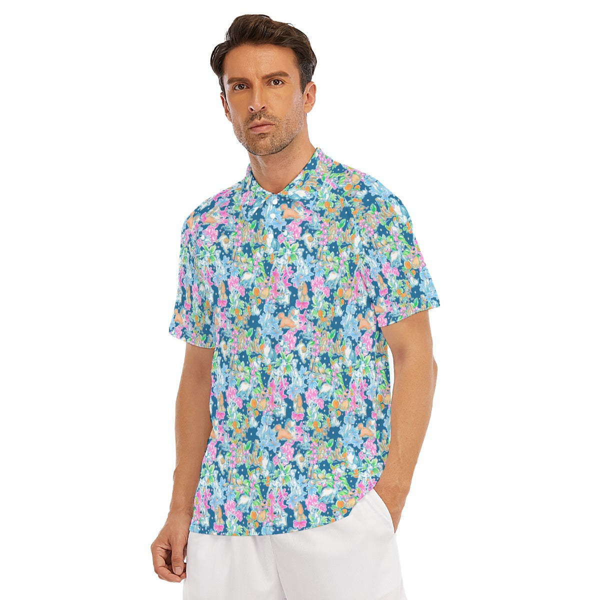 Tropical Paws & Petals - Beloved Dogs - Men's Polo Shirt