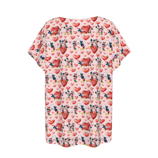 Valentine Mouse Couplennie - Women’s Relaxed Fit Scoop Tee