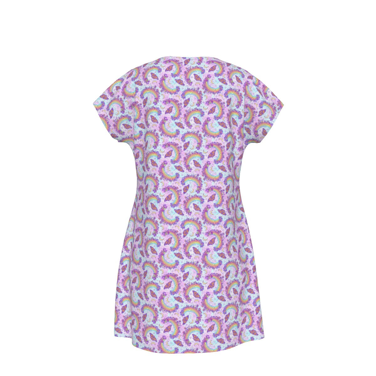 Monarch Butterflies & Rainbows - Women's T-Shirt Dress
