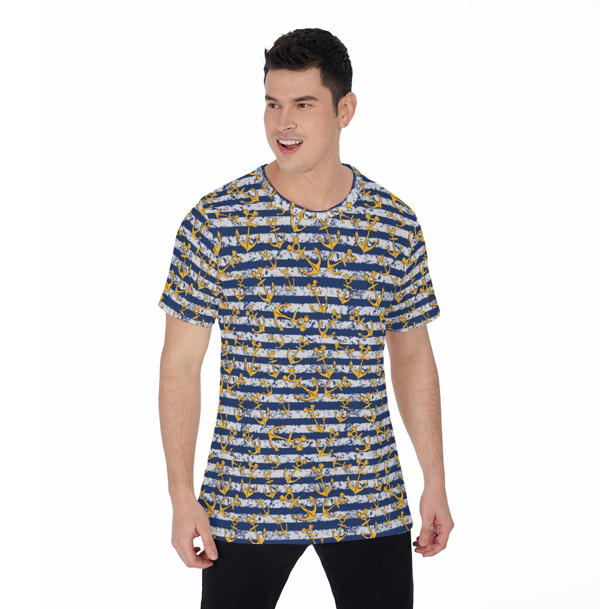 Nautical Mouse Ear Anchors - Men's Short Sleeve T-Shirt