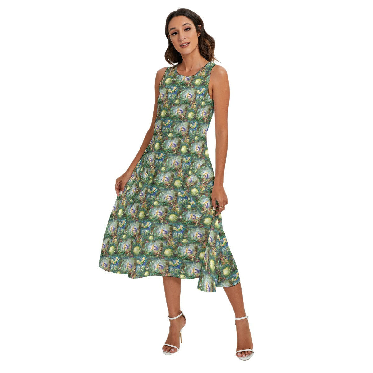 Pixie Fairy in Hollow - Women’s Diagonal Pocket Midi Dress