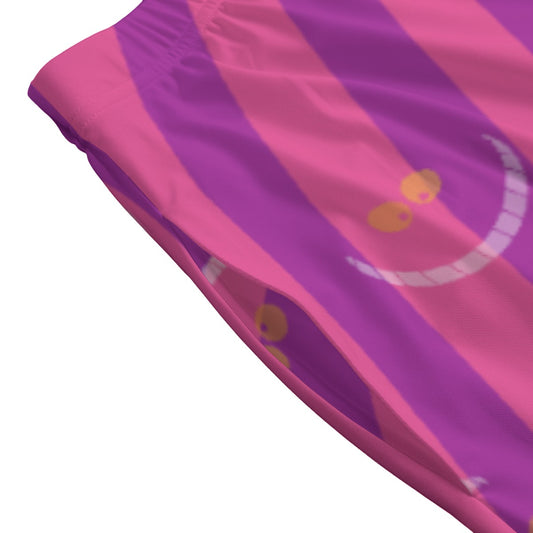 Whimsical Grinning Stripes - Women’s Pocket Midi Skirt