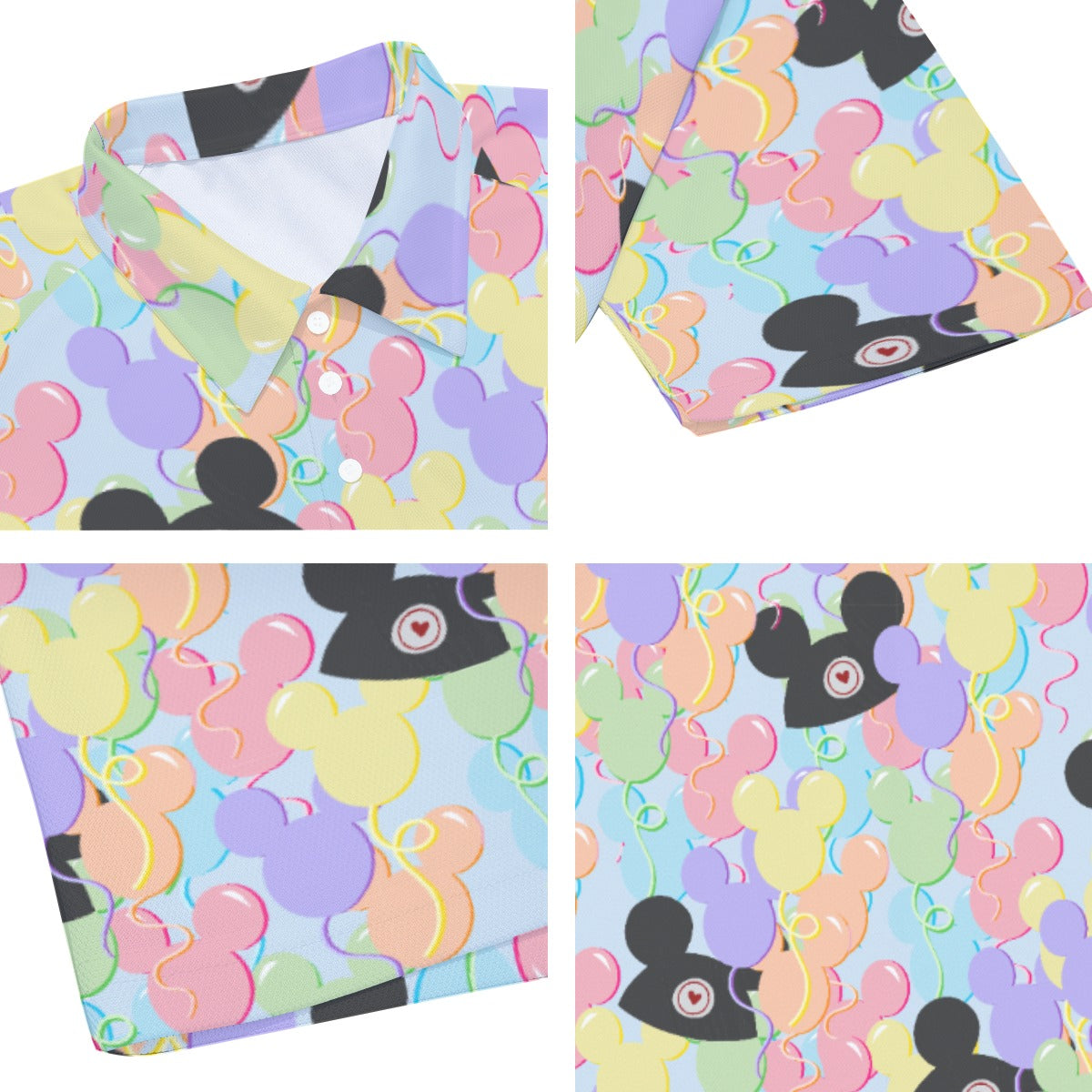 Pastel Mouse Ear Balloons - Men's Polo Shirt