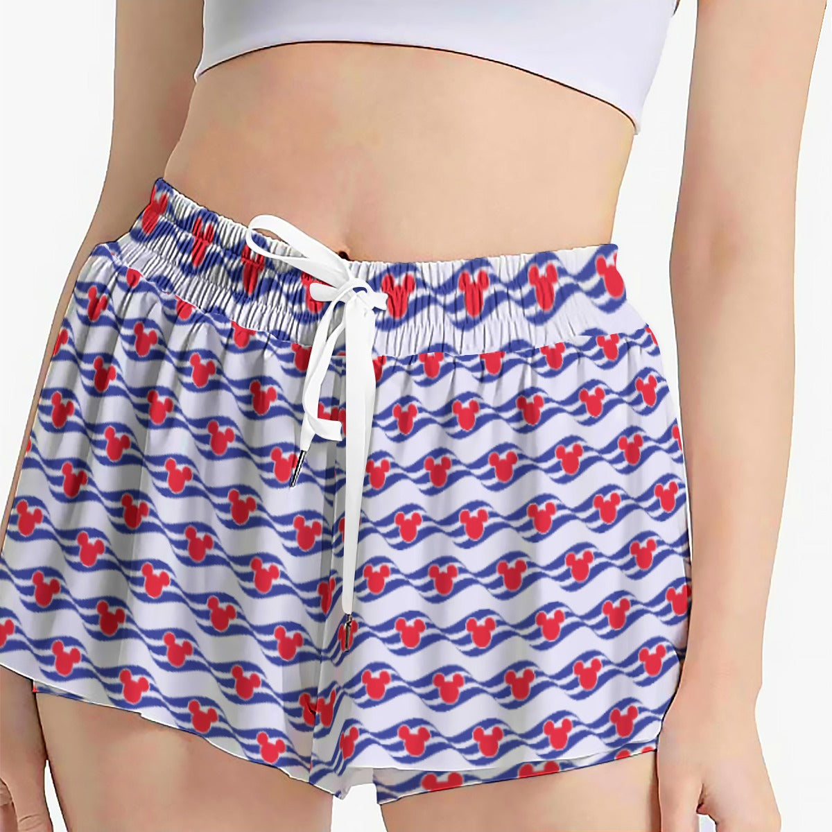 Nautical Cruise Logo Print - Women's Flowy Pocket Shorts