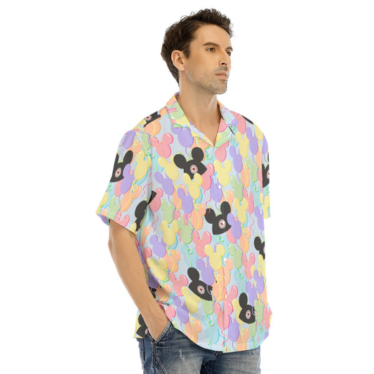 Pastel Mouse Ear Balloons - Men's Hawaiian Button Up Shirt