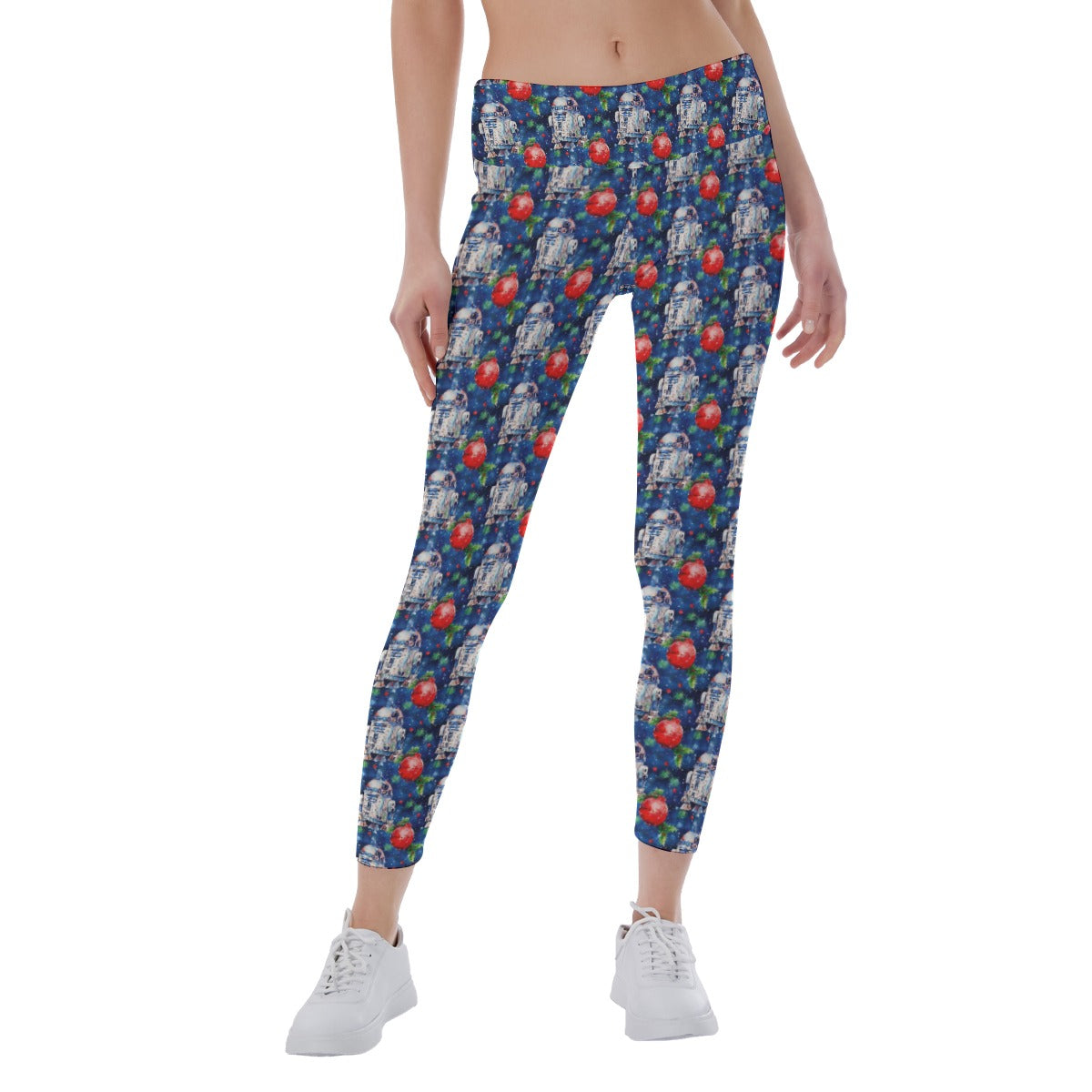 Little Blue Christmas Droid - Women's Yoga Leggings