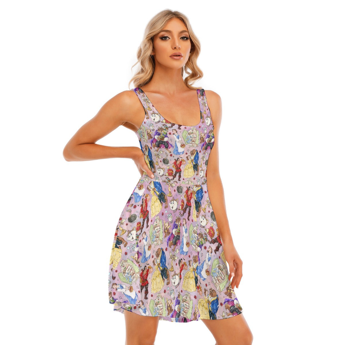 Enchanted Tale Sketch - Women's Sleeveless Pocket Skater Dress