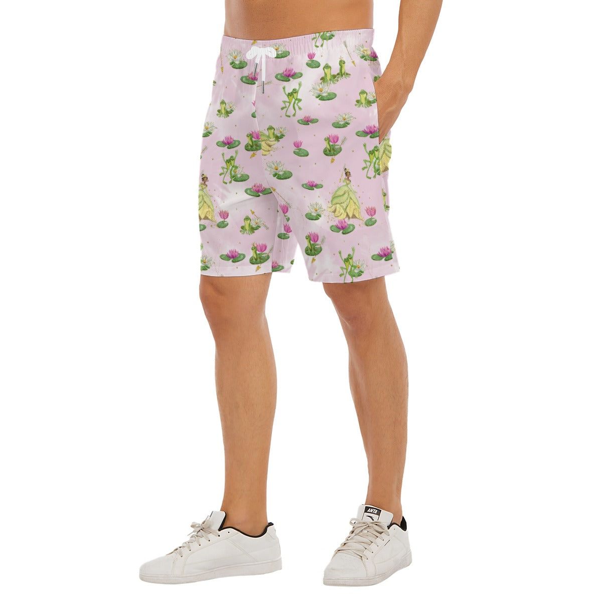 Watercolor Bayou Princess & FrogFrog - Men’s Pocket Beach Shorts