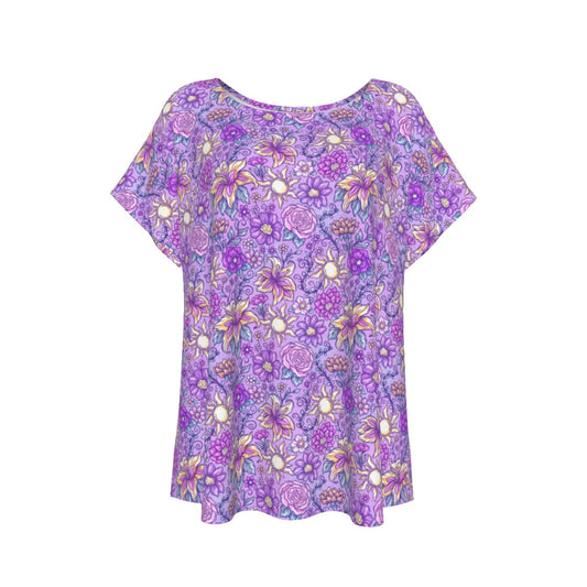 Fairytale Florals – Radiant Sunlight - Women’s Relaxed Fit Scoop Tee