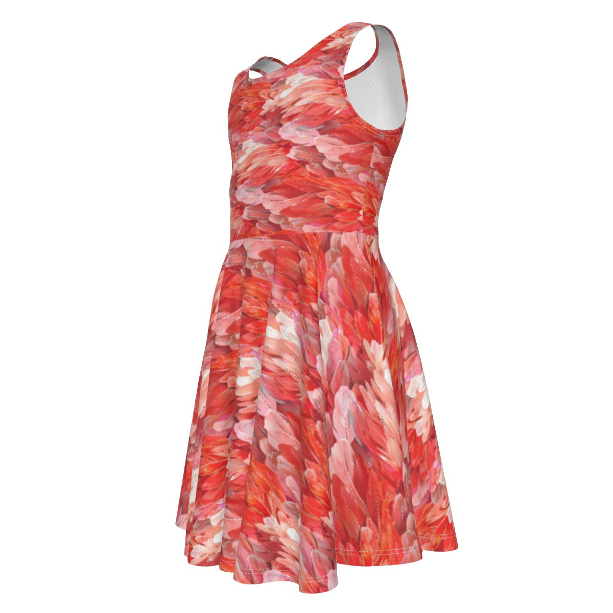 Animal Print - Flamingo - Kid's Sleeveless Skater Dress