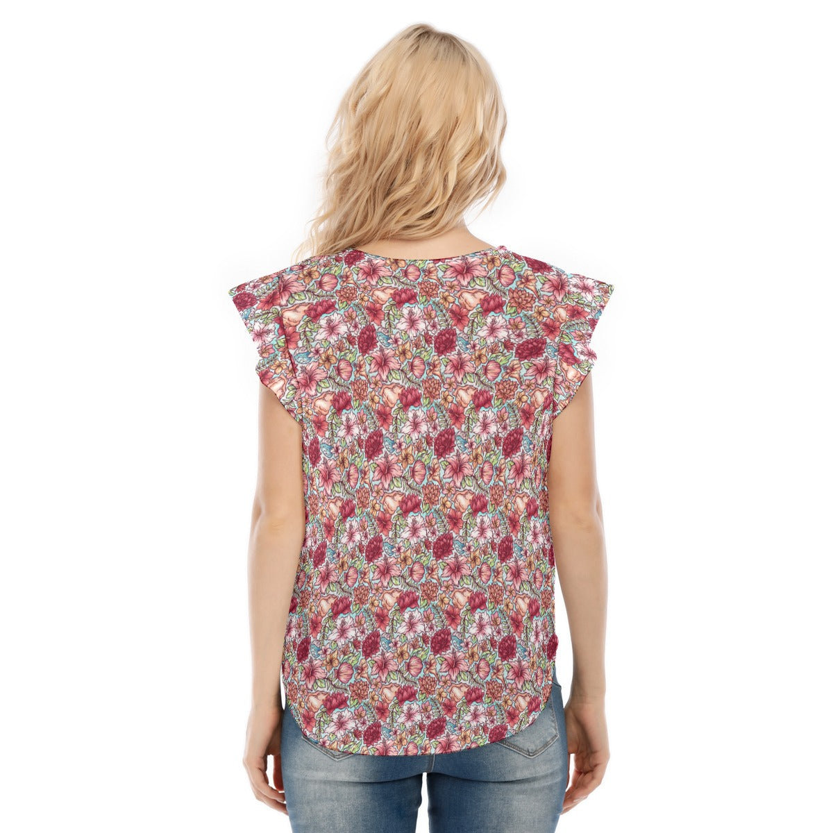 Fairytale Florals – Island Princess - Women’s Flutter Sleeve Top