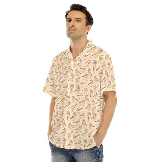 Retro Pickleball Volley - Men's Hawaiian Button Up Shirt