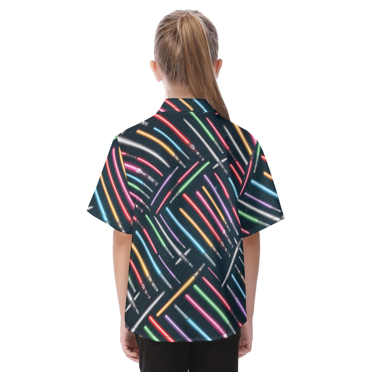 Vibrant Galaxy Sabers - Kid's Hawaiian Button Up Shirt
