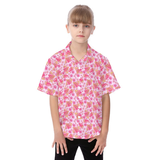 Summer Fruits - Strawberry - Kid's Hawaiian Button Up Shirt