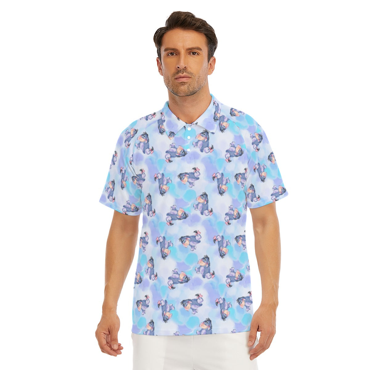 Watercolor Gentle Donkey - Men's Polo Shirt