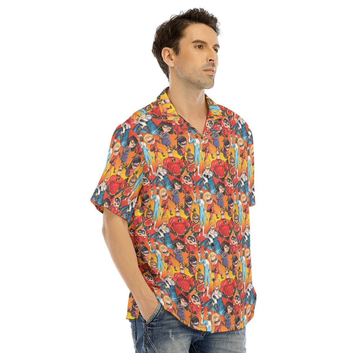 Super Squad Sketched - Men's Hawaiian Button Up Shirt