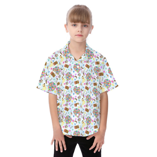 Up Adventure Icons - Kid's Hawaiian Button Up Shirt