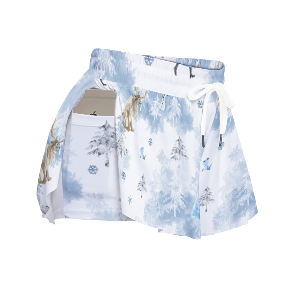 Enchanted Winter Landscape - Women's Flowy Pocket Shorts