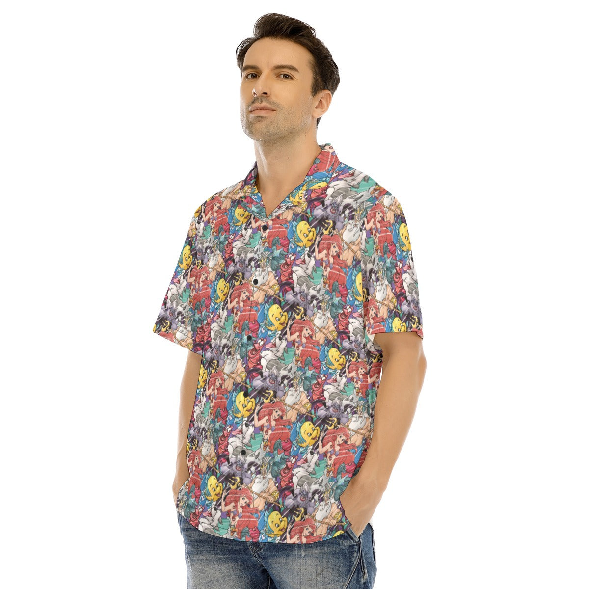 Undersea Crew Sketch - Men's Hawaiian Button Up Shirt