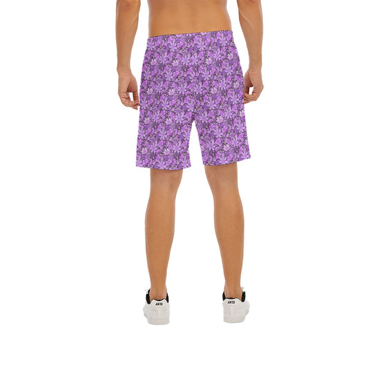 Purple Crystal Moths - Men’s Pocket Beach Shorts