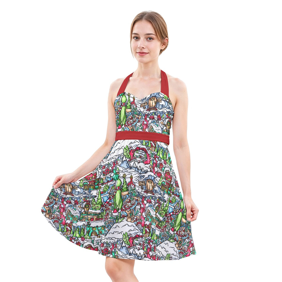 wonderland halter dress Whimsical Village Winter size:M/L