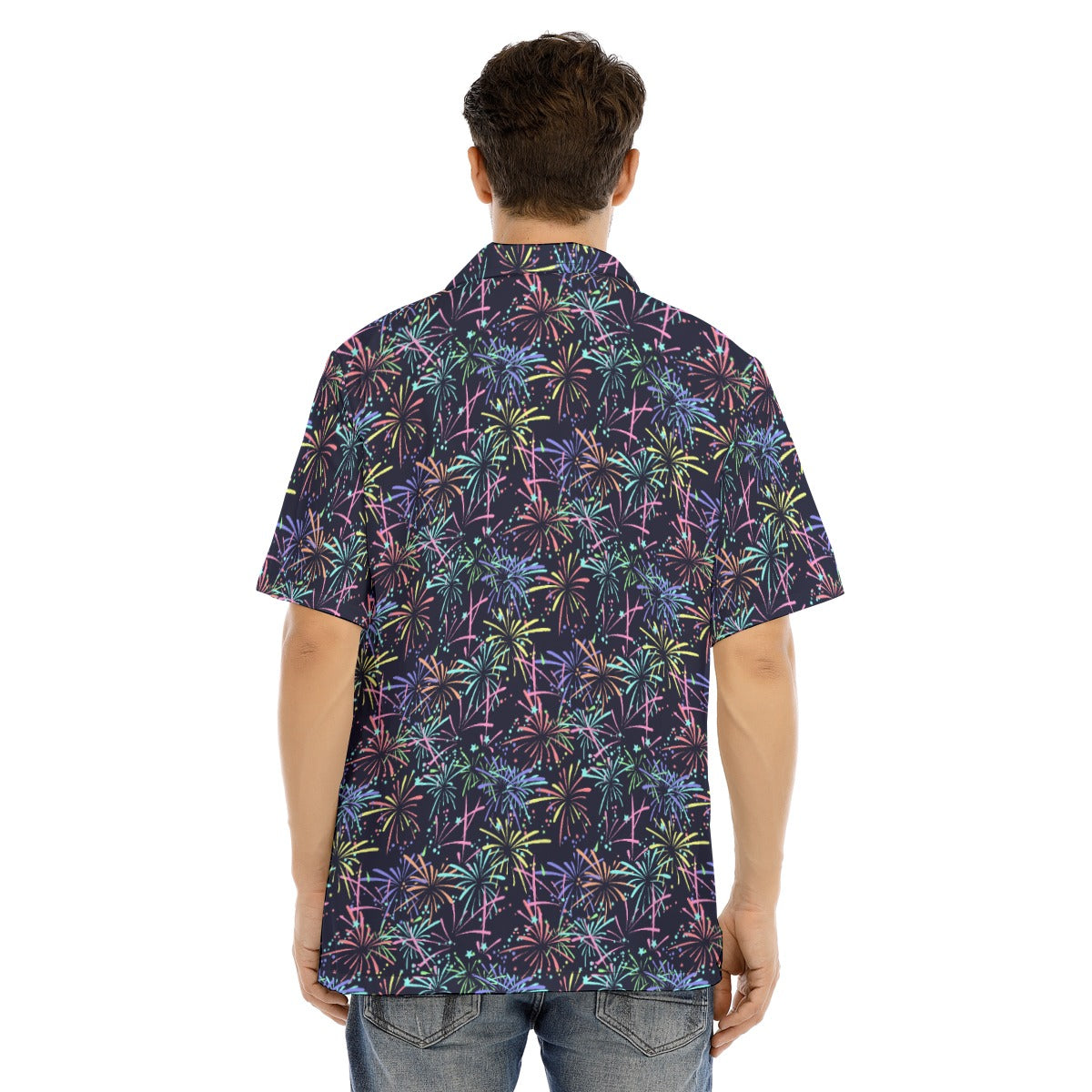 Fireworks - Men's Hawaiian Button Up Shirt