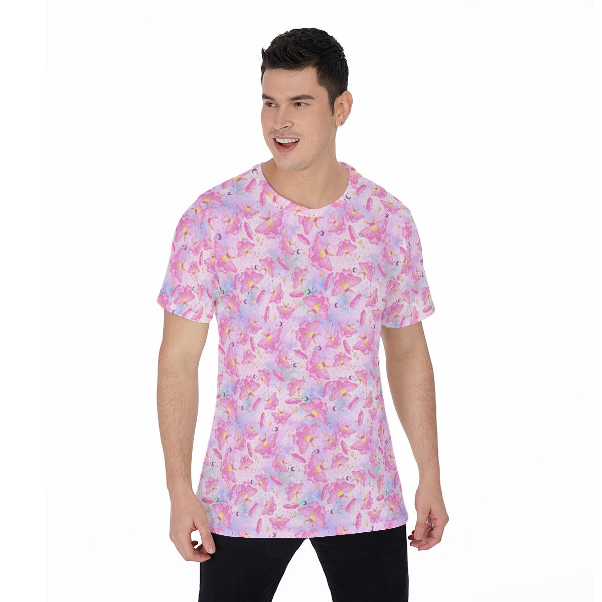 Pink Crystal Lunar Moths - Men's Short Sleeve T-Shirt