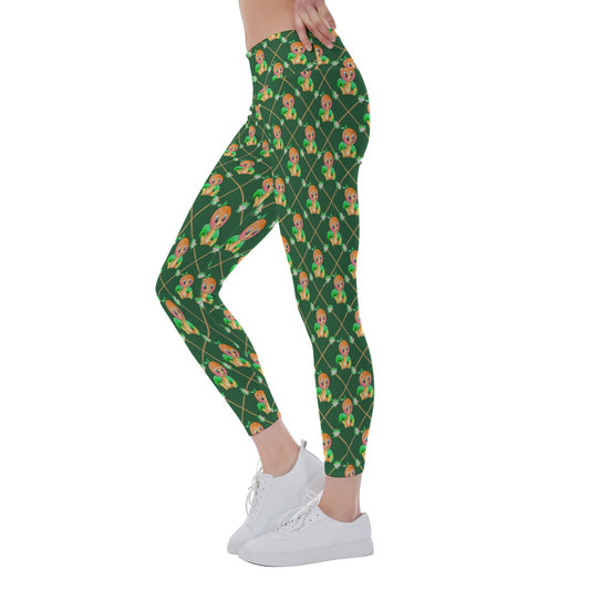 Geometric Citrus Delight - Women's Yoga Leggings