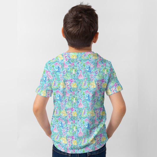 Bright Tropical Princess - Royal Garden Mashup - Kid’s Short Sleeve T-Shirt