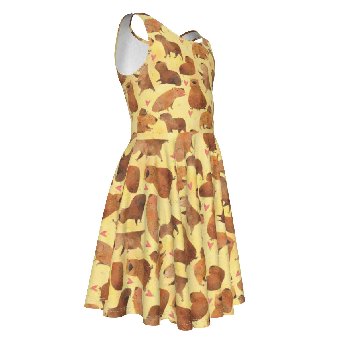 Capybara Love - Kid's Sleeveless Skater Dress