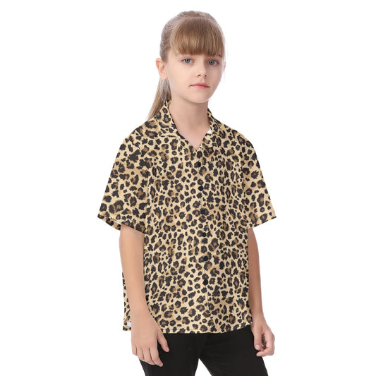 Animal Print - Cheetah - Kid's Hawaiian Button Up Shirt