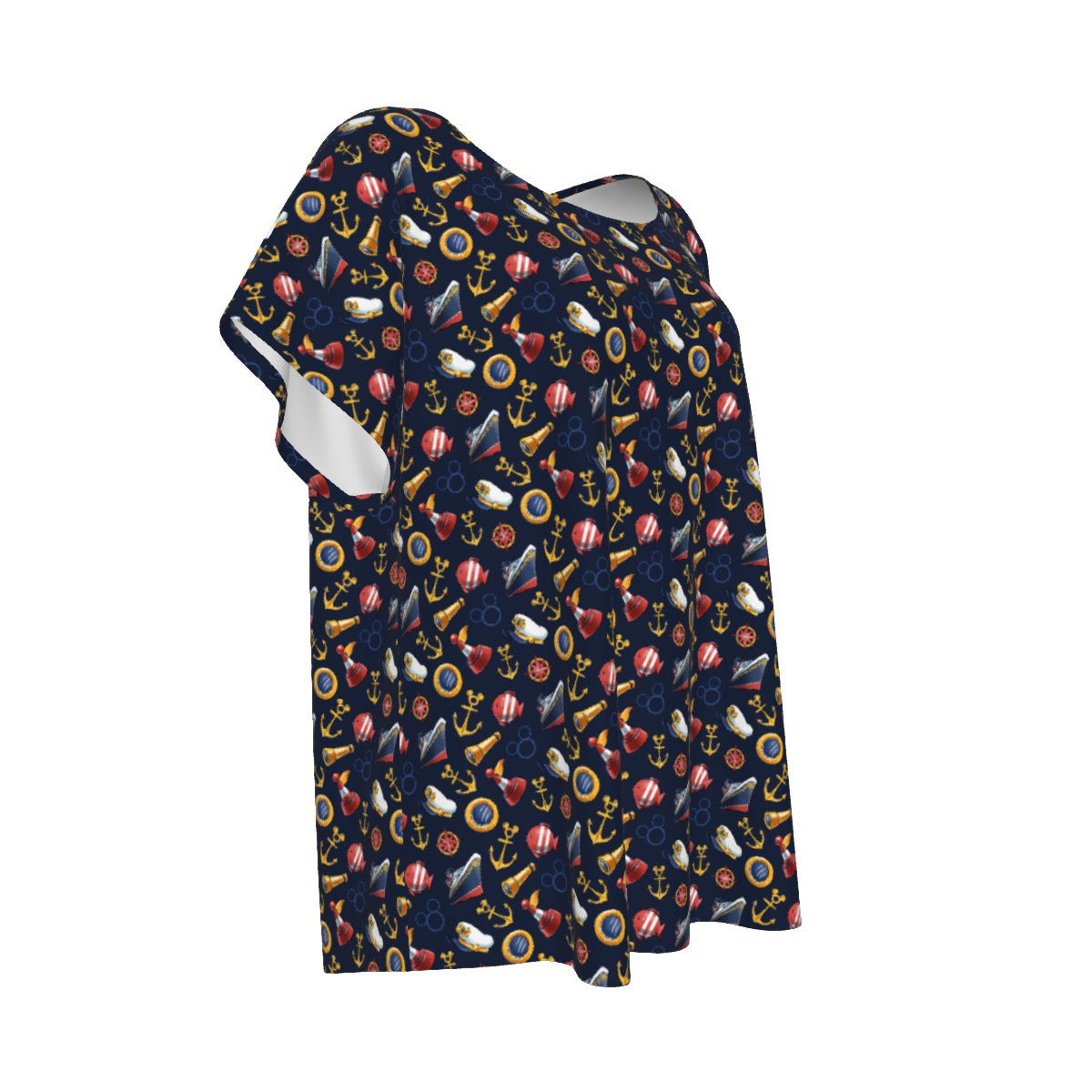 Mouse Ear Nautical Icons - Women’s Relaxed Fit Scoop Tee