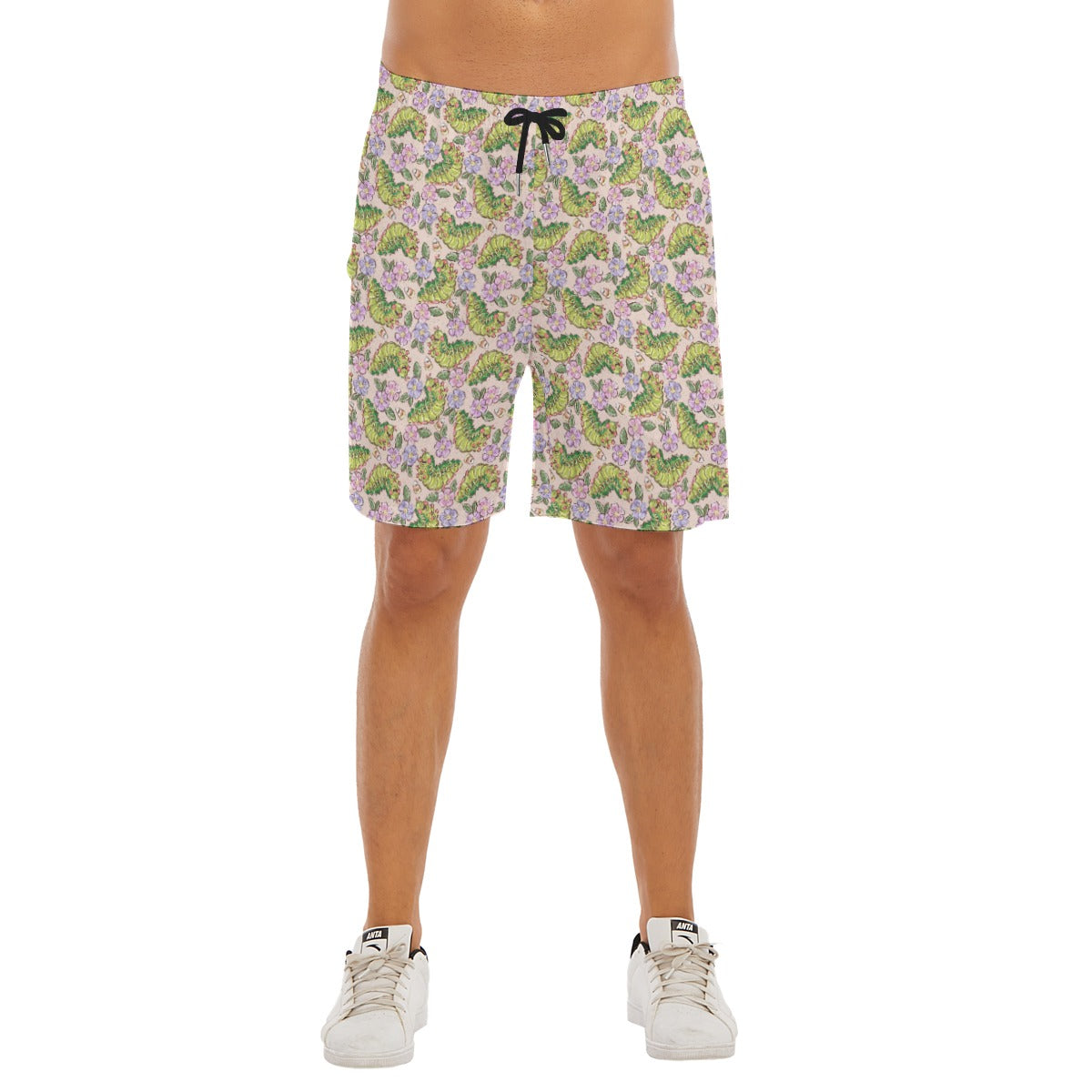 Cheerful Caterpillar Garden - Men’s Pocket Beach Shorts