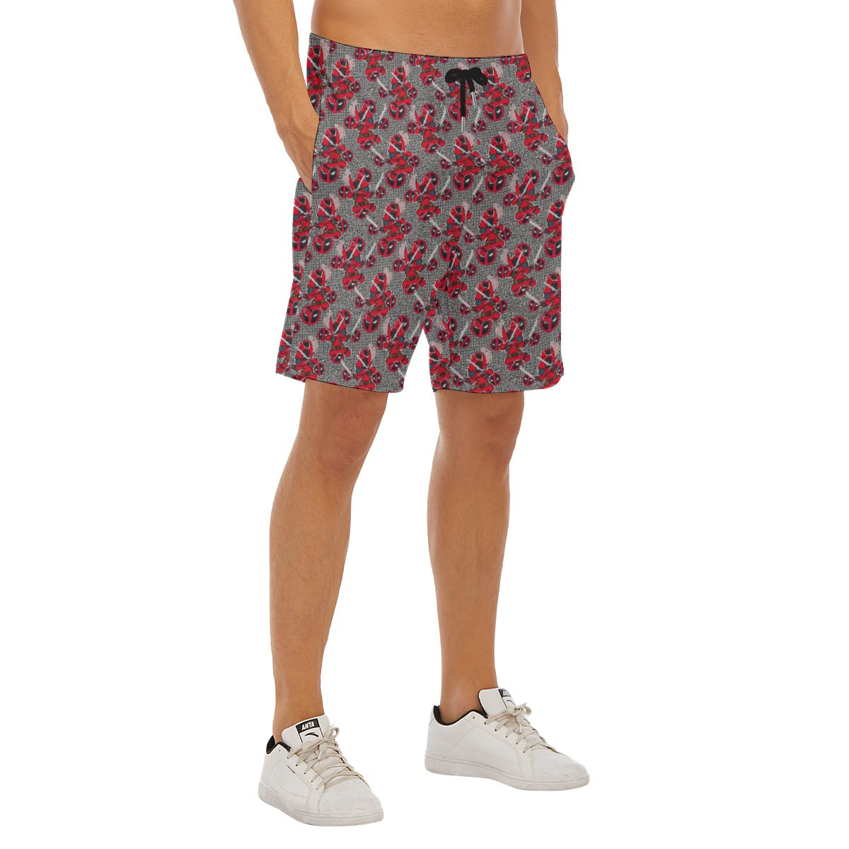 Superhero Stitch - Red Masked Hero - Men’s Pocket Beach Shorts