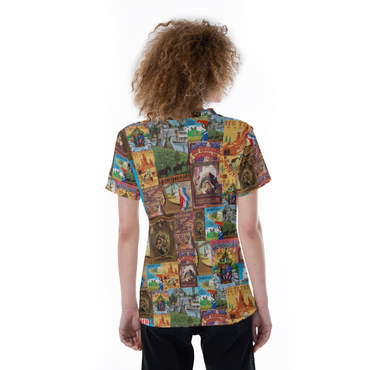 Vintage Frontier Ride Posters - Women's Short Sleeve V-Neck T-Shirt