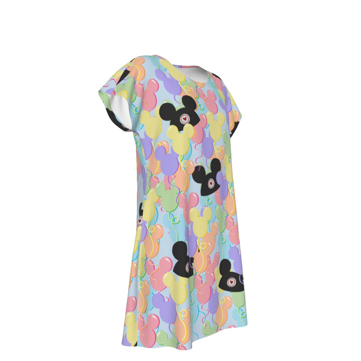 Pastel Mouse Ear Balloons - Women's T-Shirt Dress