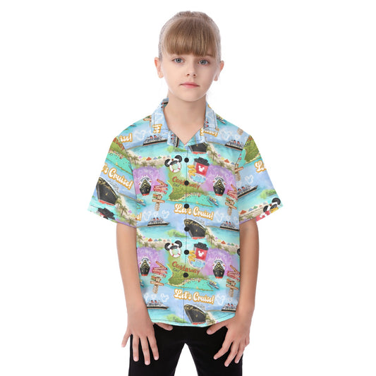Tropical Castaway Island - Kid's Hawaiian Button Up Shirt
