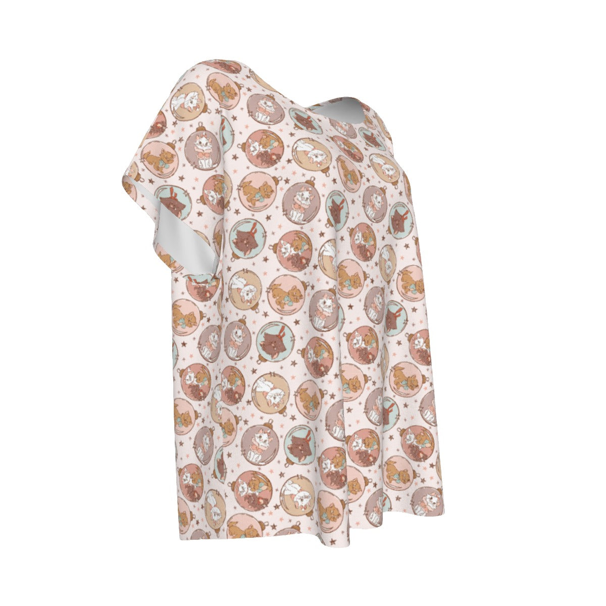 Festive Feline Baublescats - Women’s Relaxed Fit Scoop Tee